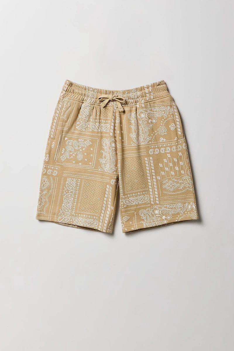 Short en molleton avec motif bandana pour garçon