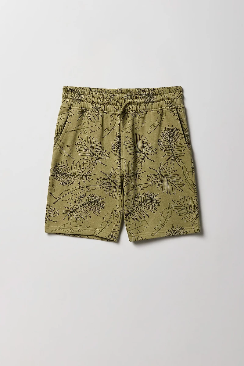 Boys Tropical Print Fleece Short