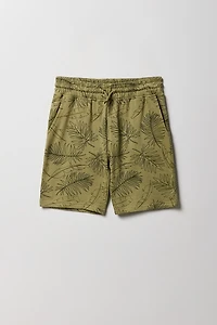Boys Tropical Print Fleece Short