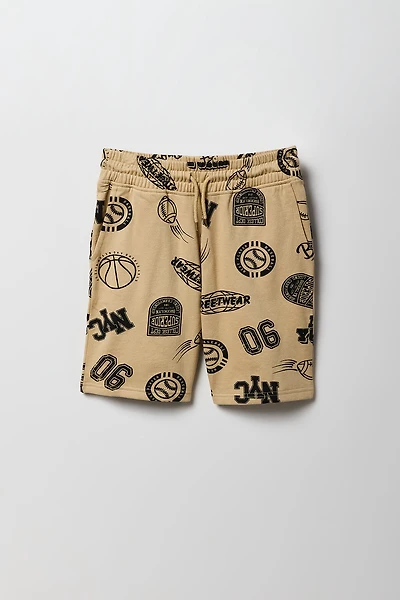 Short en molleton à imprimé Sports pour garçon