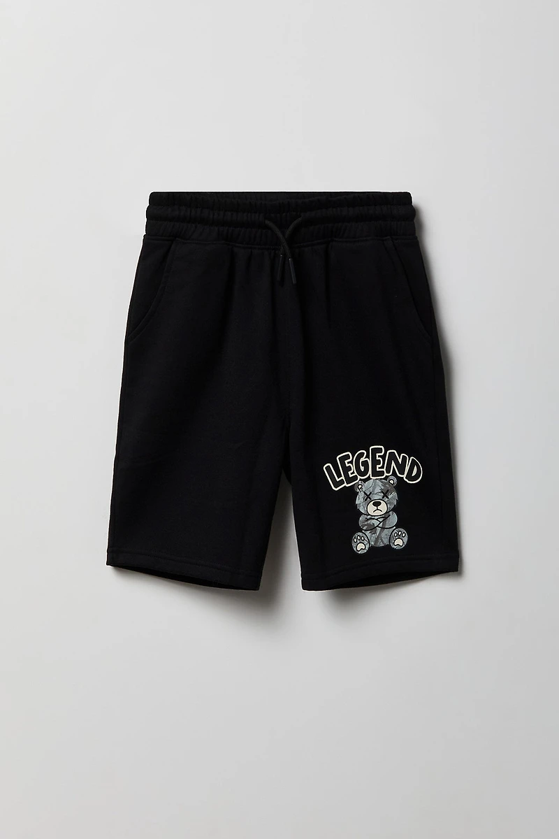 Boys Animal Graphic Fleece Short