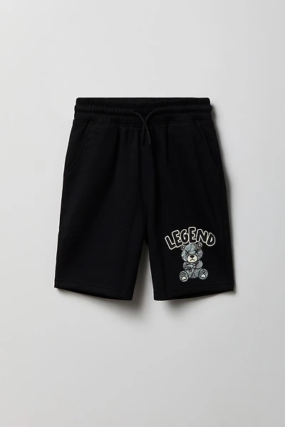 Boys Animal Graphic Fleece Short