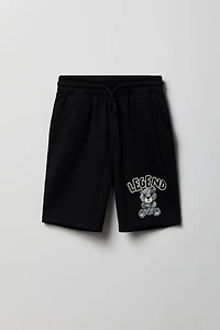 Boys Animal Graphic Fleece Short