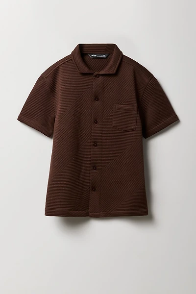 Boys Textured Button-Up Top