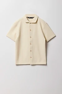 Haut carré boutonné et texturé Geo pour garçons