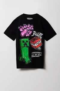 T-shirt à imprimé Minecraft Boom pour enfant