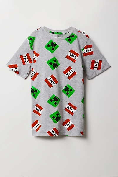 T-shirt à imprimé Minecraft TNT pour enfant