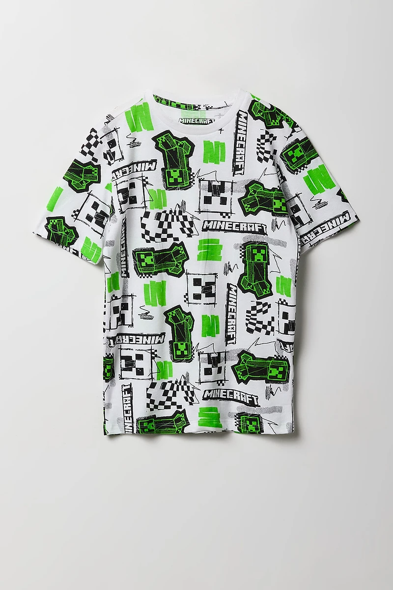 Kids Minecraft TNT Printed T-Shirt