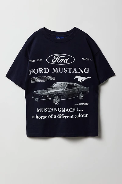 Kids Ford Mustang Embroidered T-Shirt