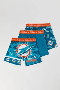 Boys Miami Dolphins Print Boxer Brief (3 Pack)