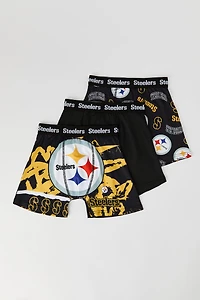 Boys Pittsburgh Steelers Print Boxer Brief (3 Pack)