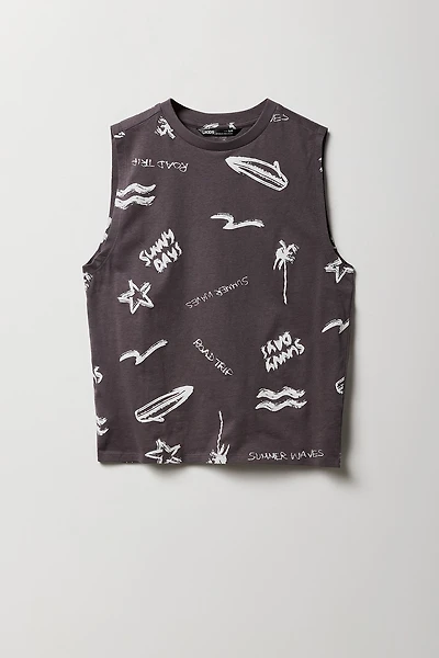 Boys Tropical Vacation Printed Tank