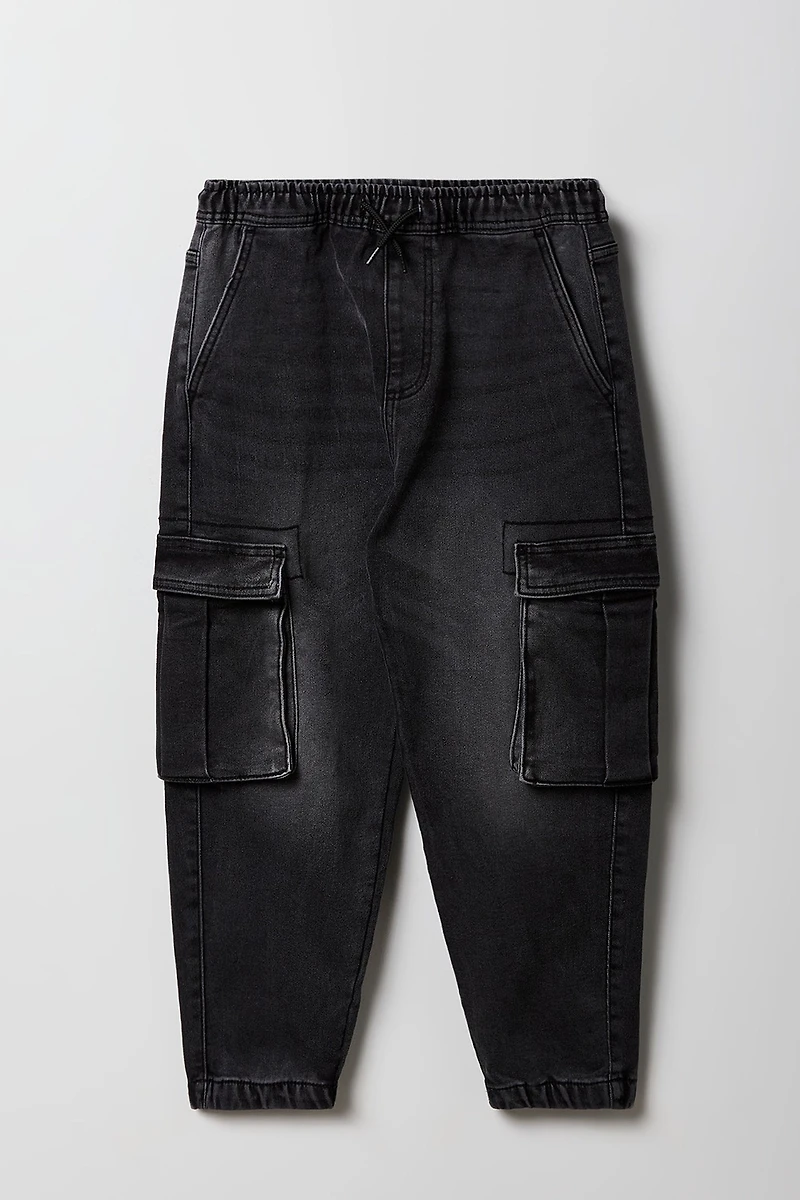 Boys Denim Cargo Jogger