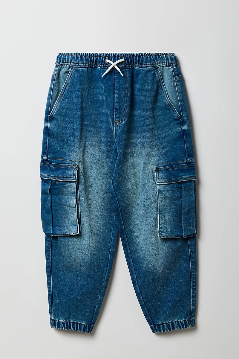 Boys Denim Cargo Jogger