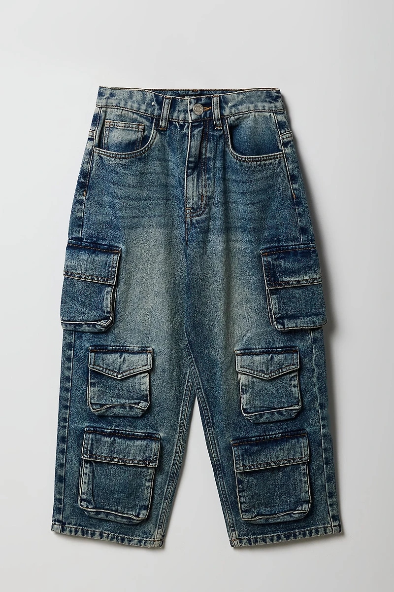 Boys 6-Pocket Baggy Cargo Jean