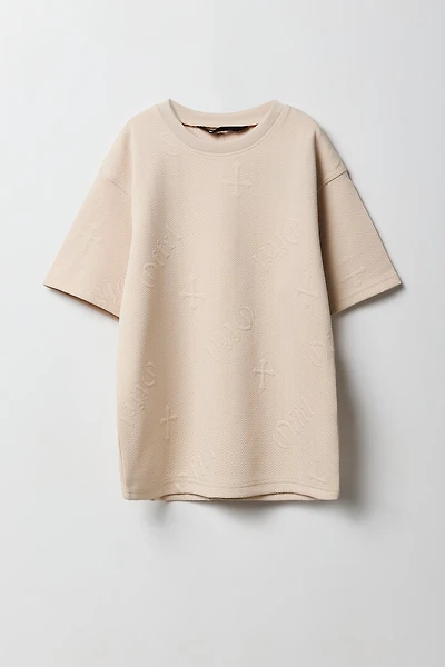 Boys Textured Embossed T-Shirt