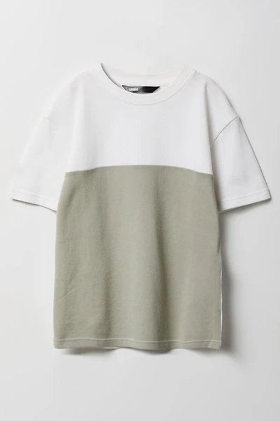 Boys Textured Colourblock T-Shirt