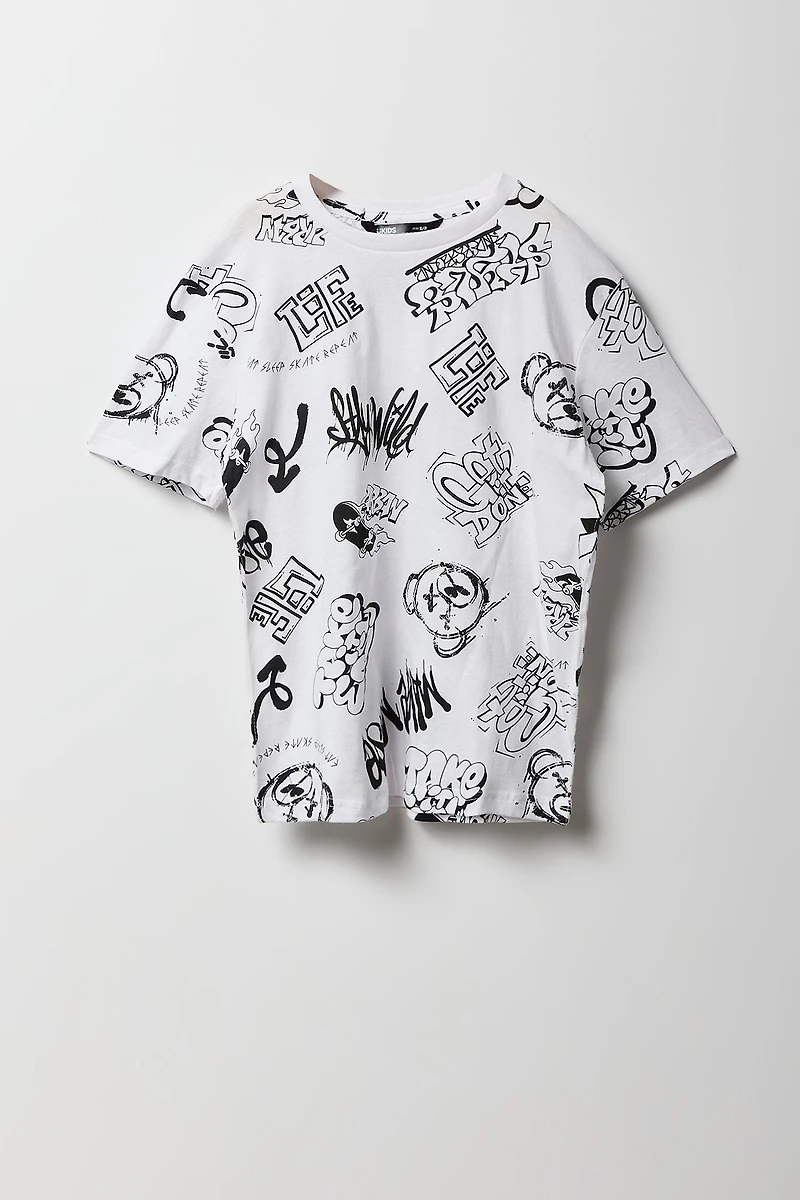 T-shirt à imprimé graffitis pour garçon