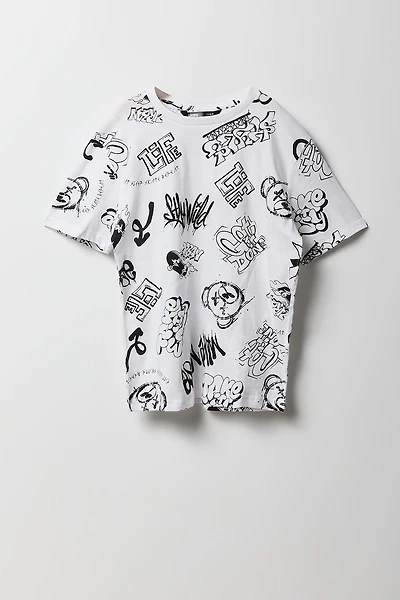 T-shirt à imprimé graffitis pour garçon