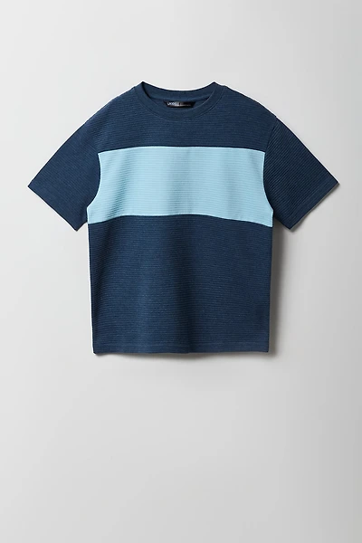 T-shirt côtelé à blocs de couleurs Ottoman pour garçons