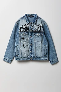 Blouson en denim imprimé pour garçon