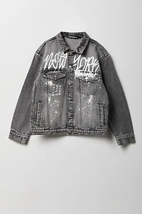 Boys Graphic Denim Jacket