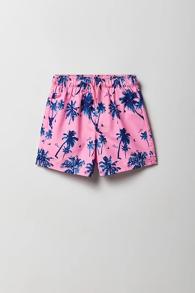 Boys Tropical Print Swim Short