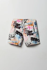 Short de baignade à imprimé graffitis pour garçon