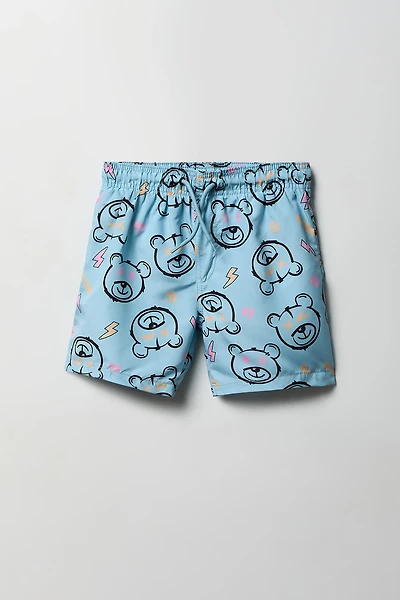 Boys Graffiti Print Swim Short