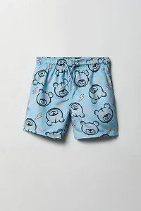 Boys Graffiti Print Swim Short