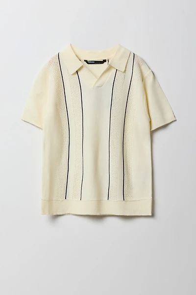 Polo en tricot à col Johnny pour garçon