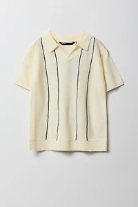 Polo en tricot à col Johnny pour garçon