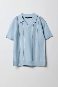 Boys Knit Johnny Colar Polo Shirt