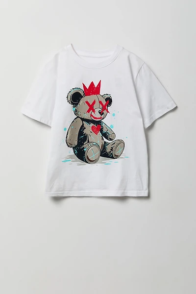 T-shirt à imprimé Ourson et graffitis pour enfant