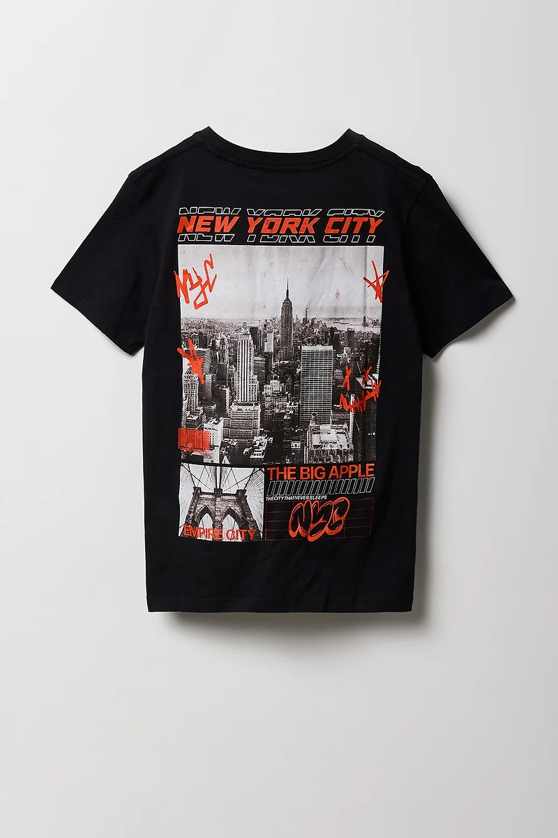 T-shirt à imprimé NYC City Never Sleeps pour garçon