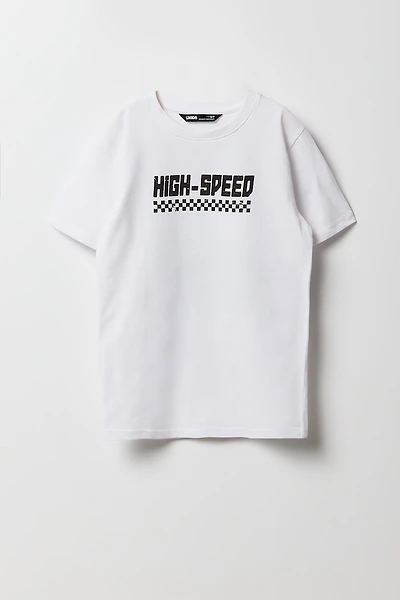 T-shirt à imprimé High Speed Racing pour garçon