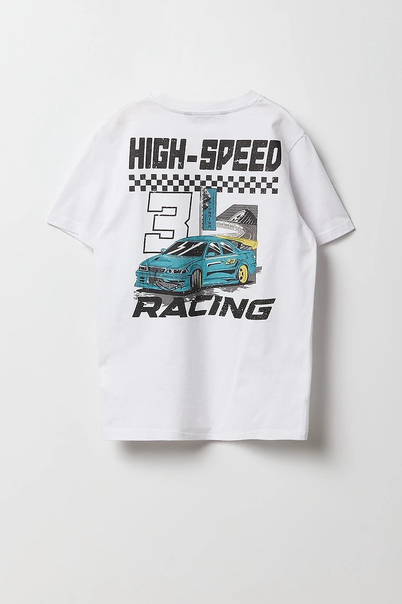 Boys High Speed Racing Graphic T-Shirt