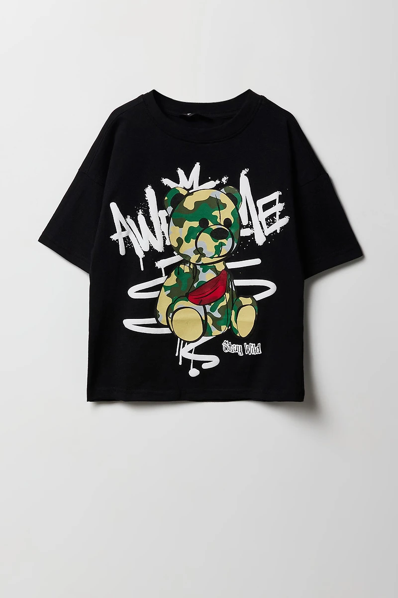 Kids Cash Bear Graphic T-Shirt