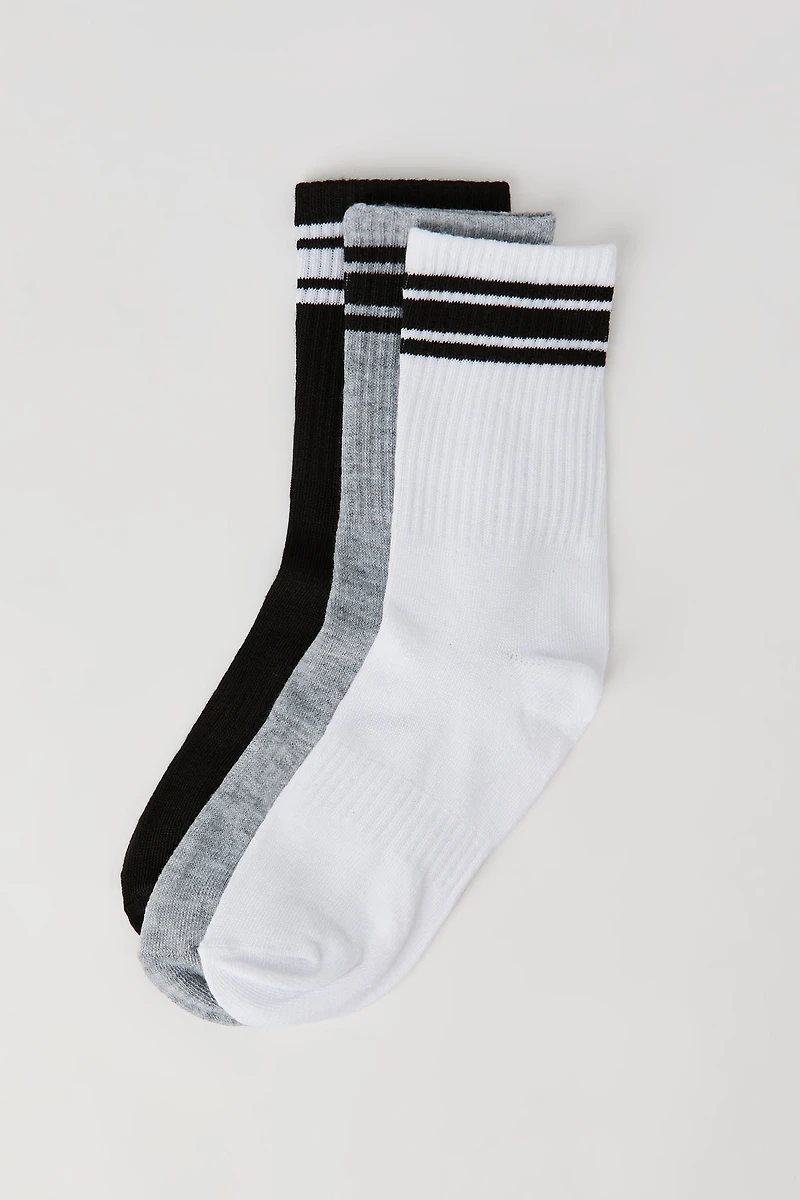 Kids Striped Crew Socks (3 Pack)