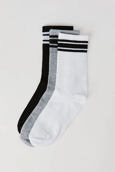 Kids Striped Crew Socks (3 Pack)