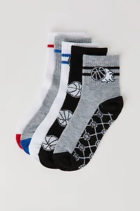 Kids Basketball Quarter Socks (5 Pack)
