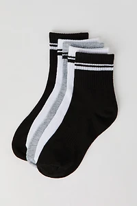 Kids Striped Quarter Socks (5 Pack)