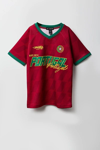 Kids Portugal Graphic Mesh Soccer Jersey