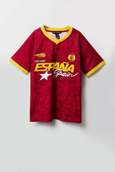 Kids Spain Graphic Mesh Soccer Jersey