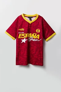 Kids Spain Graphic Mesh Soccer Jersey