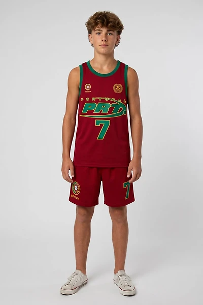 Short en filet à imprimé Portugal pour enfant