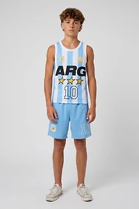 Kids Argentina Graphic Mesh Short