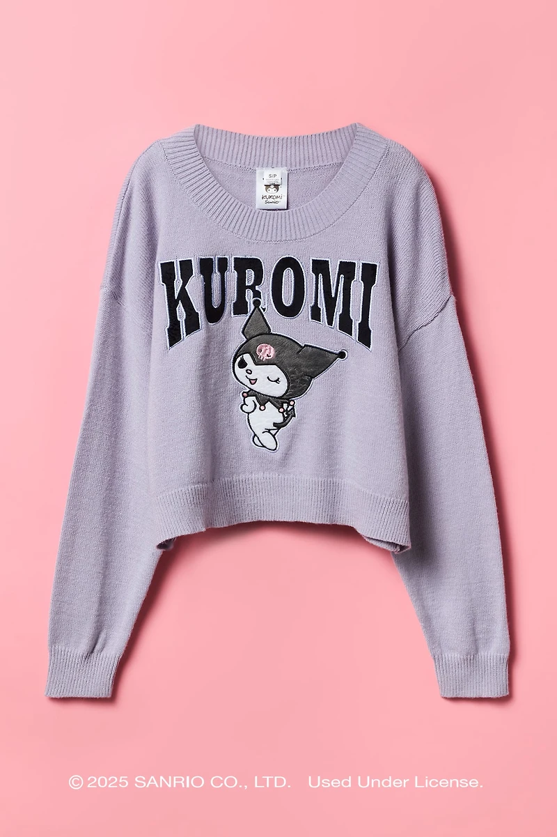 Chandail avec motif brodé Kuromi pour fille