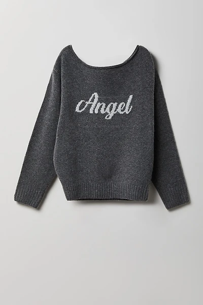 Girls Angel Mossy Knit Sweater