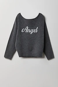 Girls Angel Mossy Knit Sweater